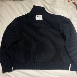 MSGM Black Turtleneck Knit Sweater
